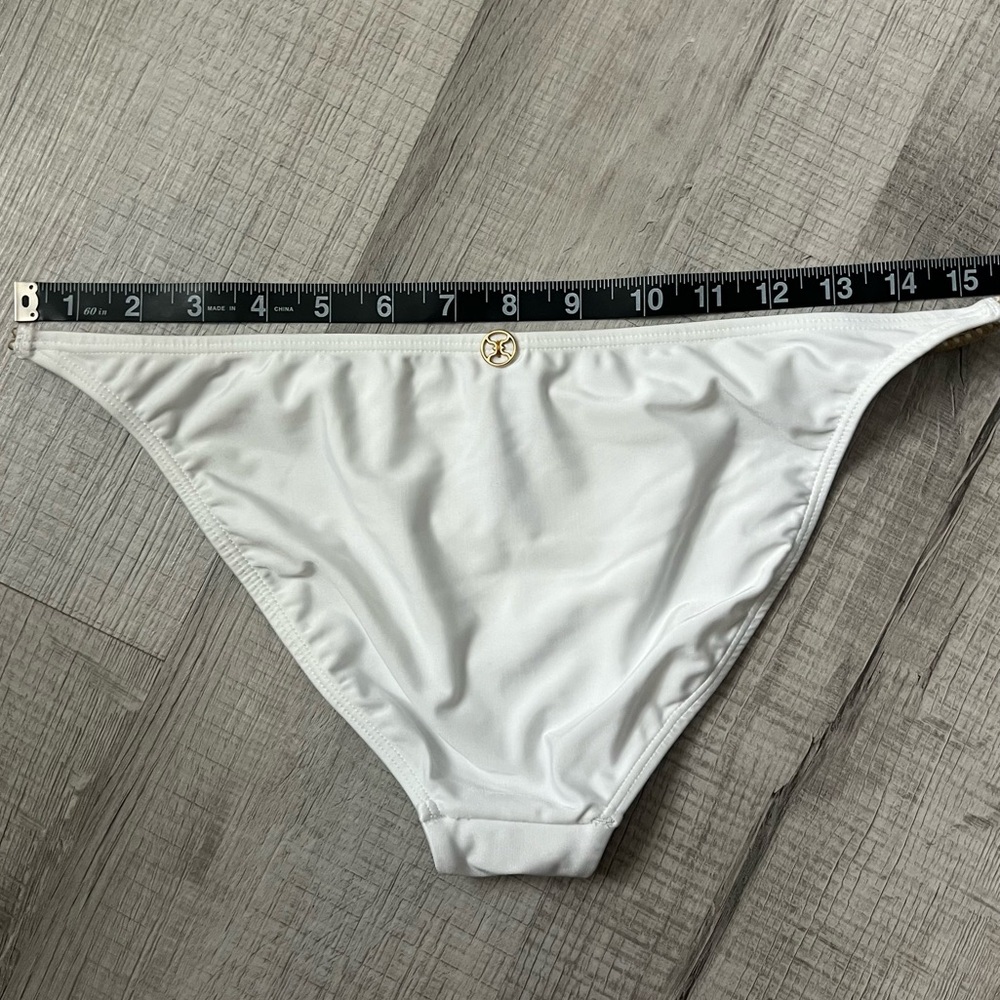 VIX PAULA HERMANNY White Nude Rope Knot Triangle Bikini Bottom Designer Medium - Picture 6 of 13